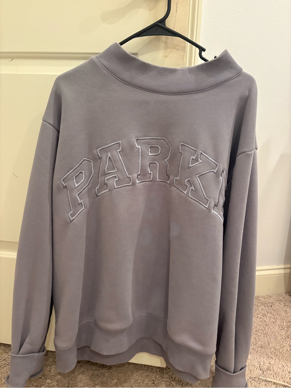 Parke grey monochrome varsity mock neck